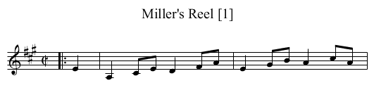 Miller's Reel [1] - staff notation