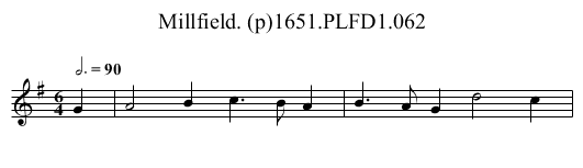 Millfield. (p)1651.PLFD1.062 - staff notation