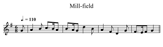 Mill-field - staff notation