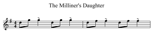 Milliner's Daughter, The  - staff notation