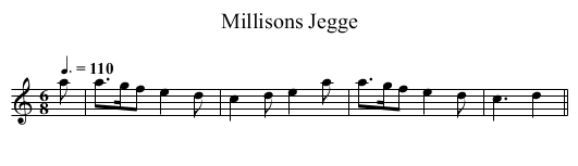 Millisons Jegge - staff notation