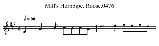 Mill's Hornpipe. Roose.0476 - staff notation