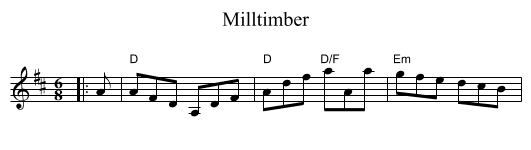 Milltimber - staff notation