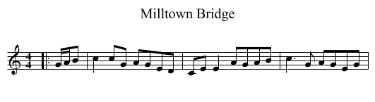 Milltown Bridge - staff notation