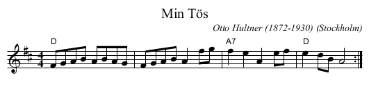 Min Tös - staff notation