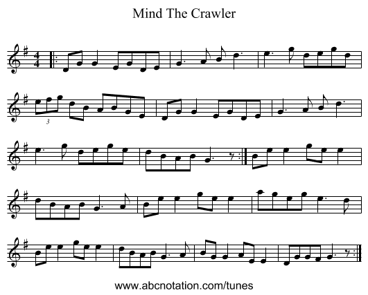 Mind The Crawler - staff notation