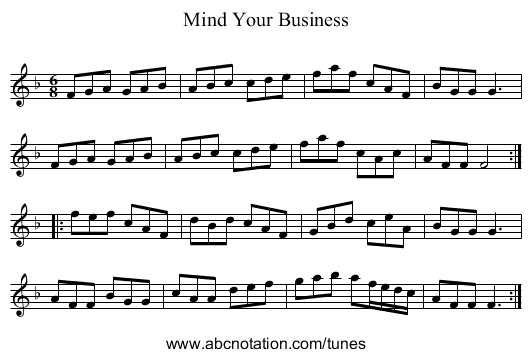 Mind Your Business - staff notation