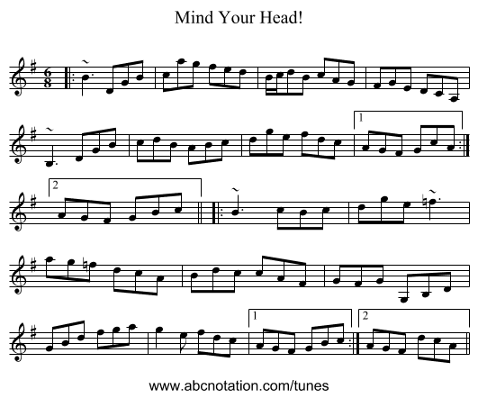 Mind Your Head! - staff notation