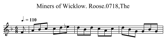 Miners of Wicklow. Roose.0718,The - staff notation