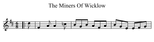 Miners Of Wicklow, The  - staff notation