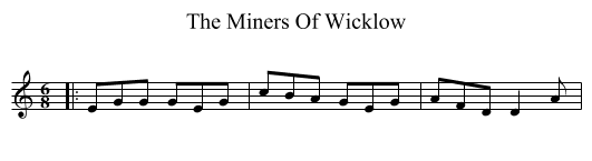 Miners Of Wicklow, The  - staff notation