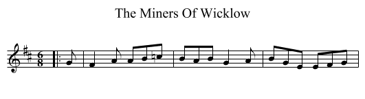 Miners Of Wicklow, The  - staff notation