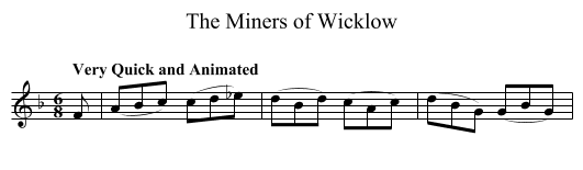 Miners of Wicklow, The - staff notation