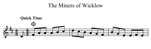 Miners of Wicklow, The - staff notation