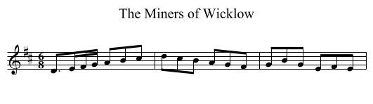 Miners of Wicklow, The - staff notation