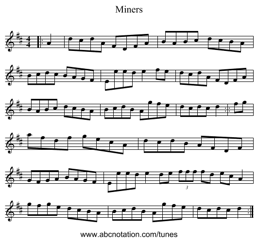 Miners - staff notation