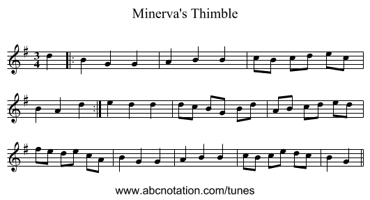 Minerva's Thimble - staff notation