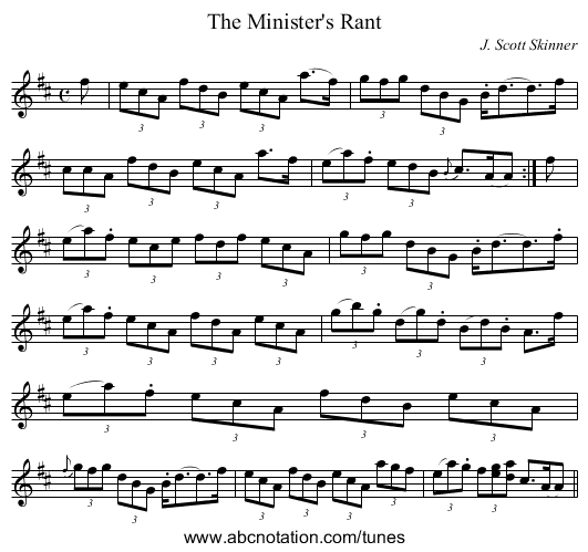 Minister's Rant, The - staff notation