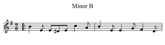 Minor B - staff notation