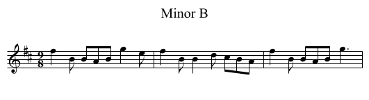 Minor B - staff notation