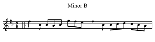 Minor B - staff notation