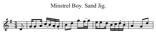 Minstrel Boy. Sand Jig. - staff notation