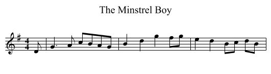 Minstrel Boy, The  - staff notation