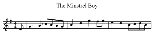 Minstrel Boy, The  - staff notation