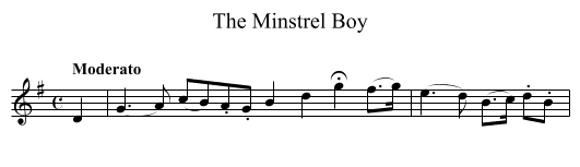 Minstrel Boy, The - staff notation