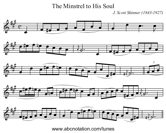 Minstrel to His Soul, The - staff notation