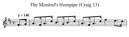 Minstrel's Hornpipe (Craig 13), The - staff notation