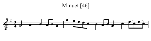 Minuet [46] - staff notation