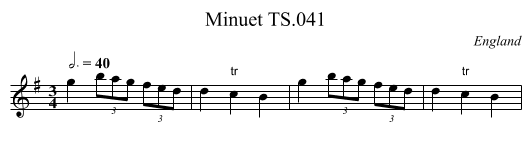 Minuet TS.041 - staff notation