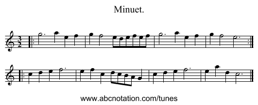 Minuet. - staff notation