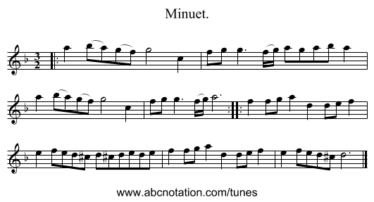 Minuet. - staff notation