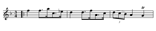 Minuet - staff notation