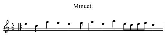 Minuet. - staff notation