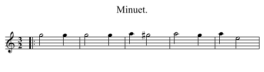 Minuet. - staff notation