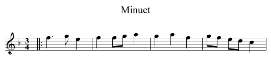 Minuet - staff notation