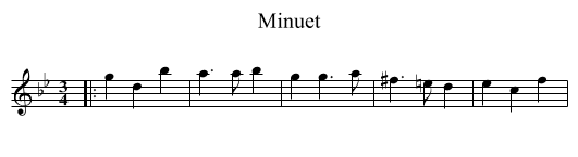 Minuet - staff notation