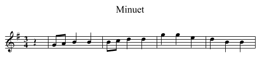 Minuet - staff notation