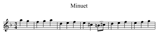 Minuet - staff notation