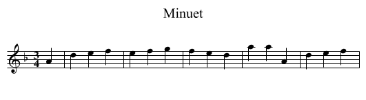 Minuet - staff notation