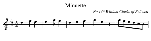 Minuette - staff notation