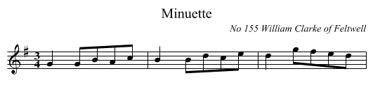Minuette - staff notation