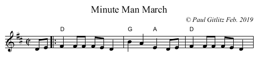 Minute Man March - staff notation