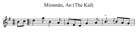 Mionnán, An (The Kid) - staff notation