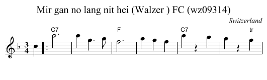 Mir gan no lang nit hei (Walzer ) FC (wz09314) - staff notation