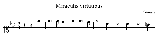 Miraculis virtutibus - staff notation