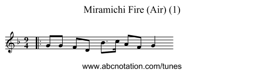Miramichi Fire (Air) (1) - staff notation